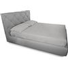 BIANCHERIAWEB Completo Lenzuola in 100% Cotone in Tinta Unita Made in Italy Maxi Grigio