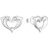amor Orecchini a perno in Argento 925 Gioielli da orecchio per bambine, 0,8 cm, Argento, delfino, in confezione regalo, 2028672