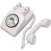 DOACT Telefono Antico, Tastiera Rotante.Telefono Fisso Vintage per Anziani, per l'ufficio in Soggiorno (WHITE)