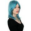 Prettyland C583 - Parrucca Media Lunga Turchese Blu Con Frangia Taglio Leggermente Scalato
