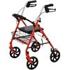 WIMED DEAMBULATORE ROLLATOR PIEGHEVOLE - SEDUTA - CESTINO - Wimed - Rosso