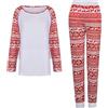 Generico Camicia da Notte Pigiama Donna Cotone Leggero Pigiama scozzese da donna con scollo tondo natalizio a contrasto di colore Set Pigiama natalizio per donna Camicia da Notte Pigiama (Red, S)