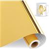 IModeur Vinilo adesivo Oro lucido, 30,5 cm x 458 cm pellicola adesiva Oro per Cricut, Vinile autoadesivo per regali fai da te, festa di compleanno
