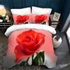 TSOPEFI set di biancheria da letto con stampa 3D, rosa rossa,romantica,set copripiumino per ragazze,coppie,camera da letto,decorazione(200 x 200 cm, C)