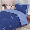 Indus Textiles Set copripiumino per bambini 100% cotone reversibile copripiumino singolo lenzuolo con angoli federa - stelle blu