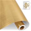 IModeur Rotolo di vinile metallico adesivo, 30,5 cm x 4,58 m, oro spazzolato per Cricut, vinile autoadesivo per regali fai da te, festa di compleanno, decorazione natalizia