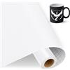 IModeur Vinilo adesivo bianco, 30,5 cm x 457,5 cm pellicola adesiva bianco opaco, vinile bianco per Cricut, Silhouette Cameo, La maggior parte delle macchine da taglio