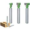 Bogoro Bit Del Router Della Taglierina, 3 Pezzi Lavorazione del legno Cutter Router T-Slot Track Fresa Legno Fresatrice Tagliente T-scanalatura T-Slot Track Fresa per Utensile Lavorazione Del Legno