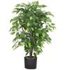 Leaf LEAF - 7088 Design UK, Albero/pianta di ficus artificiale da 90 cm, verde, grande, folto e rigoglioso, in vaso di plastica nero