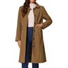 Allegra K Donna Cappotto Lunghi Invernale Elegante Cappotti Per Bottoni Tasche A Maniche Lunghe Cammello Scuro M