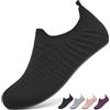BARFULKER Pantofole Uomo donna Ciabatte Interni Antiscivolo Pantofole Casa Comode Morbido Slipper Scarpe Barefoot,Nero 45 EU