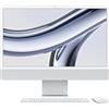 Apple 2023 Computer desktop all-in-one iMac con chip M3: CPU 8-core, GPU 10-core, display Retina 4,5K 24, 8GB di memoria unificata, 256GB di archiviazione SSD, accessori in tinta. Color Argento