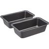 Amazon Basics Teglia per pane in acciaio al carbonio antiaderente, confezione da 2, Grigio, Rettangolare, 27 x 15 x 7 cm