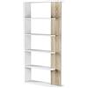 Habitdesign Libreria 5 ripiani bianco/rovere 180 h cm
