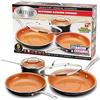 GOTHAM STEEL 5 Piece Kitchen Essentials Cookware Set with Ultra Nonstick Copper Surface Dishwasher Safe, Cool Touch Handles- Includes Fry Pans, Stock Pot, and Glass Lids, Original