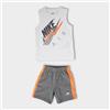 NIKE NSW AIR MUSCLE SHORT SET CARBON HEATHER BIANCO/MULTICOLOR
