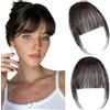 FFWTPY Extension Capelli Veri Clip Frangia Naturale Sintetica Frangetta Finta Bang Hair Clips Frontale Hairpiece Extensions Air Bangs per Donne Ragazze (Marrone-nero)