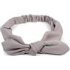 styleBREAKER Fascia per capelli da donna in tinta unita con fiocco e fascia elastica, fascia per fronte, fascia per capelli, Pinup, Rockabilly 04026035, colore:Grigio
