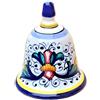 Campanella ceramica maiolica Deruta Dipinta a mano decoro ricco Deruta blu