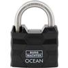 BURG-WÄCHTER Ocean 490 Ni 50 SB - Lucchetto con 2 chiavi, spessore 8 mm, resistente all'acqua di mare, corpo in ottone massiccio, doppio blocco, colore: Nero