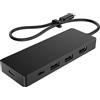 HP Hub Multi porta USB-C G3, Compatibile con PC dotati di Porta USB-C, Power Delivery e DisplayPort e con Sistema Operativi Windows 10 e 11, mac e Chrome, Nero