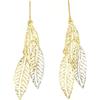 forme di Lucchetta Lucchetta - Orecchini con Foglie d'Oro Vero Giallo e Bianco 9 carati, Pendenti Lunghi Eleganti, Orecchini Donna d'Oro Vero