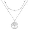 Micory Collana Albero Della Vita Donna Argento Sterling 925 Serie a doppia catena con Scatola Regalo-Regali originali di gioielleria