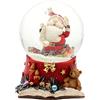 Dekohelden24 Grande palla di neve, Babbo Natale con molla e lista dei desideri, con suono su base finemente decorata, dimensioni (L x P x A): 10 x 10 x 14 cm, sfera Ø 10 cm