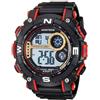Armitron - Orologio sportivo da uomo, digitale, con cronografo, cinturino in resina, 40/8290, Nero