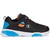 Champion Wave PU B PS Low, Sneakers, Nero/Blu/Arancione (KK011), 33.5 EU