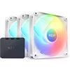 NZXT F120 RGB Core Confezione tripla - RF-C12TF-W1 - 3 x ventole RGB montate su hub 120mm con controller RGB - 8 LED indirizzabili singolarmente - Controllo PWM - Software CAM - Bianco