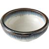 Wazakura Minoyaki Vaso per Fiori Ikebana Rotondo Smaltato, Realizzato in Giappone, Dipinto a Mano per Composizioni Floreali (Bianco e Blu)