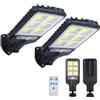 Ninonly Luce Solare LED Esterno, Lampione Solare Esterno con Sensore di Movimento, Lampada Solare Esterno Impermeabili con Telecomando, Luci Solari Faretto per Giardino Garage Cortile