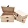 Anktily Confezione da 4 scatole in legno grezzo, rustiche, piccole scatole in legno con chiusura di bloccaggio, organizer per fai da te, decorazione per la casa, 15 x 10 x 5 cm