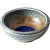 Wazakura Minoyaki Vaso per Fiori Ikebana Rotondo Smaltato, Realizzato in Giappone, Dipinto a Mano per Composizioni Floreali (Marrone e Blu)
