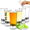 volila Bicchieri Shot - 6x Bicchieri Liquore Piccoli di Vetro Trasparente da 90ml - Set Bicchieri Amaro per Shottini, Tequila, Bicchieri Whisky e Bicchieri limoncello - Bicchierini Amaro Particolari