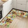 HSGLGNA Set di 2 tappeti da cucina antifatica, tappetini da cucina per la decorazione della casa e l'ufficio, impermeabili, antiscivolo, tappetini da cucina comodi (Utensili Da Cucina D, 43x75+43x150cm)