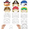 Hifot Maschere da Colorare per Bambini Maschera Pirata Bianca Maschere da Colorare DIY Artigianato 12 Pezzi Maschere per Carnevale Festa Compleanno Bambini Accessori per Feste