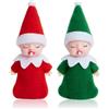 Mienocol 2 statuette con elfo di Natale, mini elfi per ragazzi e ragazze, colore rosso, verde, mini bambola di Natale, per Natale, Capodanno, regalo di Natale