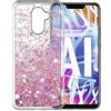 Gypsophilaa Cover Huawei Mate 20 Lite Custodia, Lyzwn 3D Glitter Liquido Sabbie Mobili Trasparente Morbido TPU Silicone Custodia per Mate 20 Lite Brillantini Sequin PC Posteriore Protettiva Case