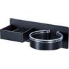 YYBO Porta Phon da Parete, Porta Phon e Piastra, Porta Asciugacapelli Senza Foratura, Acciaio Inox Supporto per Asciugacapelli, Porta Phon Adesivo Supporto per Piastra, Nero