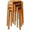 YMYNY Set di 4 Sgabelli Rotondi in Legno, Sgabello da Bar, Sgabello Impilabile, Sgabello Gambe in Legno Curvate, per Soggiorno, Sala da Pranzo, Cucina, 27×27×45CM Colore Naturale HBD026N-4