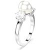Swarovski Anello cocktail Matrix, Crystal Pearl, Taglio Round, Bianco, Placcato rodio