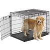 MidWest Homes for Pets Large Ovation, gabbia a doppia porta 106 cm pieghevole in metallo per cani, porta laterale "Up & Away", design salvaspazio