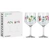 RITZENHOFF 3881002 Bicchiere da gin - 700 ml - Set di 2 bicchieri - Serie Botanic Lights - Motivo estivo - Made in Germany