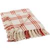 DII Farmhouse Plaid Collection - Coperta in cotone, 50 x 60 cm, colore: Rosso vintage