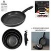 COOK CONCEPT, KC25291, Padella Effetto Pietra x3 con Manico Removibile, Ideale per Tutte Le tue Ricette, Rivestimento Antiaderente, Design Moderno ed Elegante, Dimensione 28 cm, Colore Nero