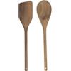 HOME DECO FACTORY, KA0347, Cucchiaio e spatola in Legno di Acacia, Utensili da Cucina durevoli ed ergonomici, Design Rustico, Facile da Pulire, Perfetto per Tutti i Tuoi Piatti - Marrone