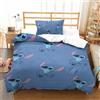 BSTELA9IE Stitch 3D Stampa Set Biancheria Da Letto Microfibra Set Copripiumino in Con Federa Con Chiusura A Cerniera 2 Pezzi Per Bambini E Adulti Single（135x200cm）