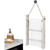BommFu Scala Da Soffitto | Portasciugamani A Parete A 3 Livelli | Scala Per Asciugamani Da Bagno In Legno Con Corda - Porta Asciugamani Da Bagno Per La Decorazione Della Stanza Della Fattoria